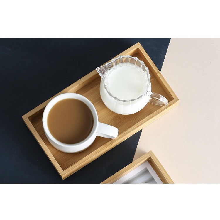 Khay gỗ tre vàng Decor, khay gỗ đựng trà, đồ ăn, cơm cữ