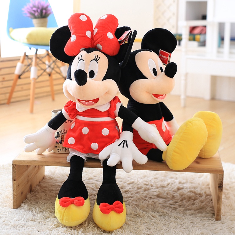 Tại Chỗ Búp Bê Ép Giường Mickey Minnie Đầu Giường Đám Cưới Búp Bê Nhồi Bông Cặp Đôi Đồ Trang Trí Trên Giường Phòng Cưới