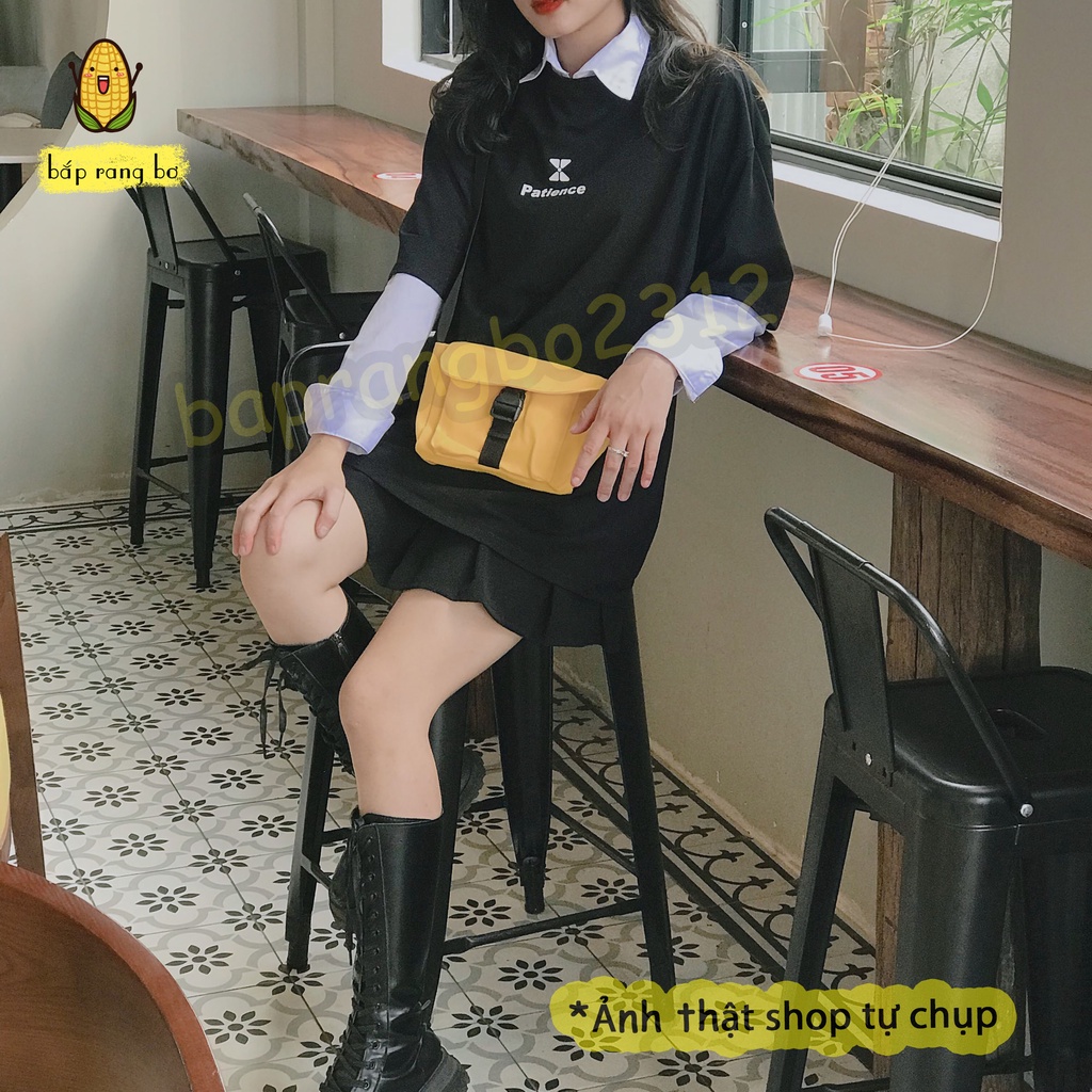 Túi đeo chéo mini vải canvas tote 1 khóa gài có dây kéo