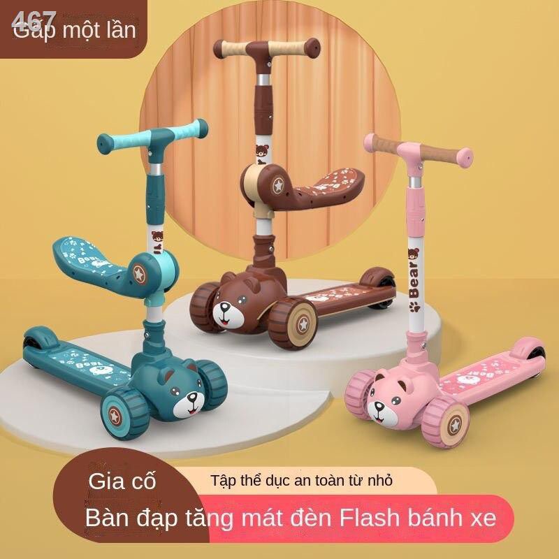 Xe Scooter trượt chòi và trượt 2in1 gấu Bear xinh xắn