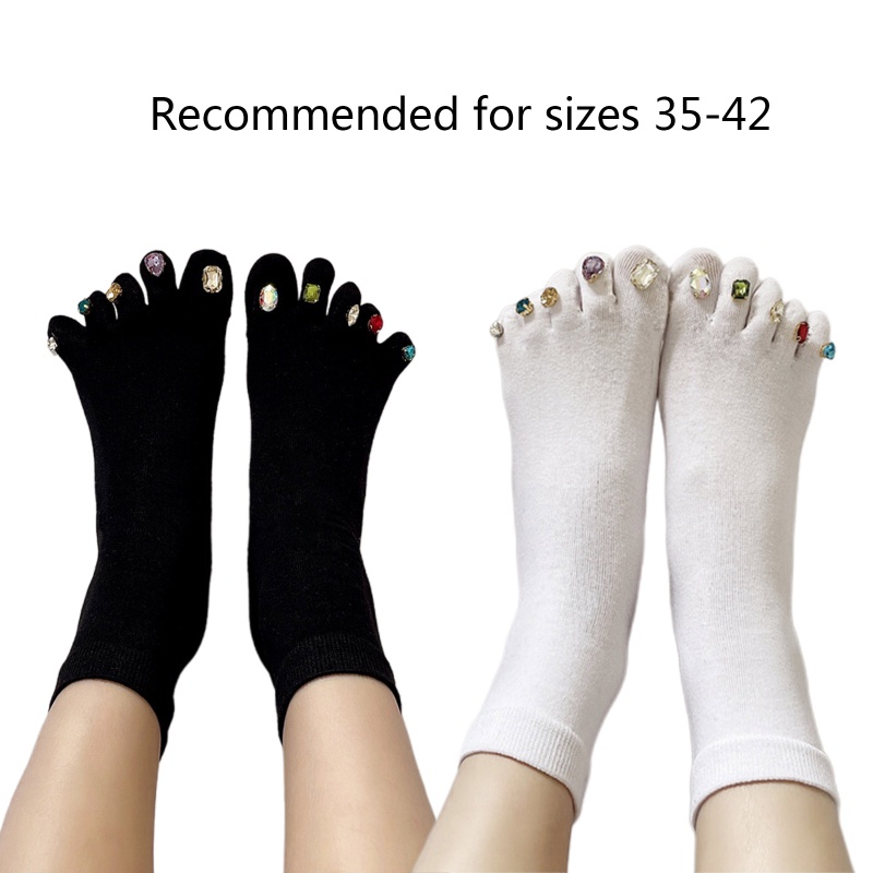 XIXI Tất Cotton Xỏ Ngón Đính Đá Thời Trang Cho Nữ