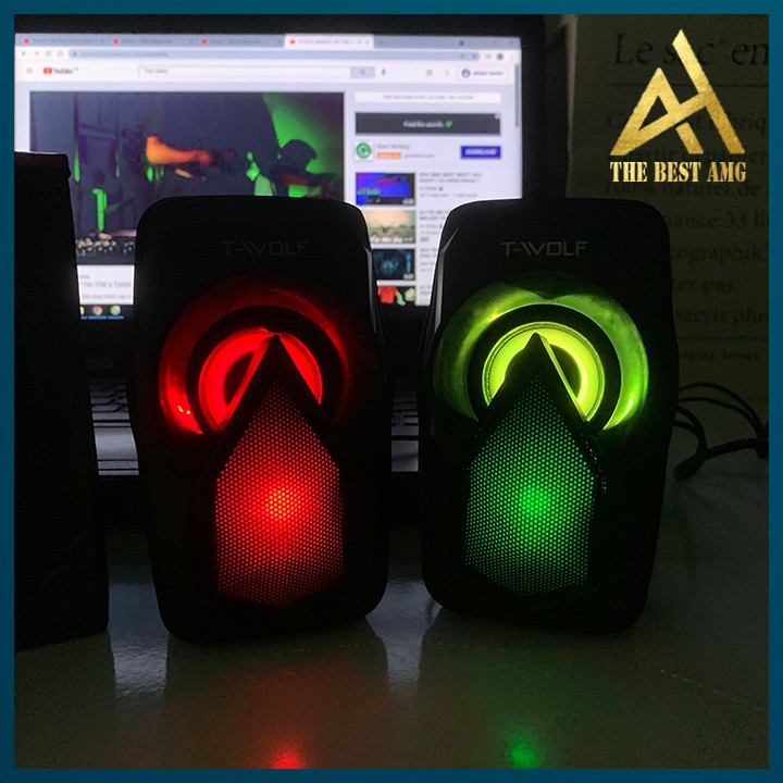 Loa Máy Tính Để Bàn Mini Có Dây LED RGB 2.0 T-WOLF S11 Loa Vi Tính Nghe Nhạc Laptop Pc Gaming