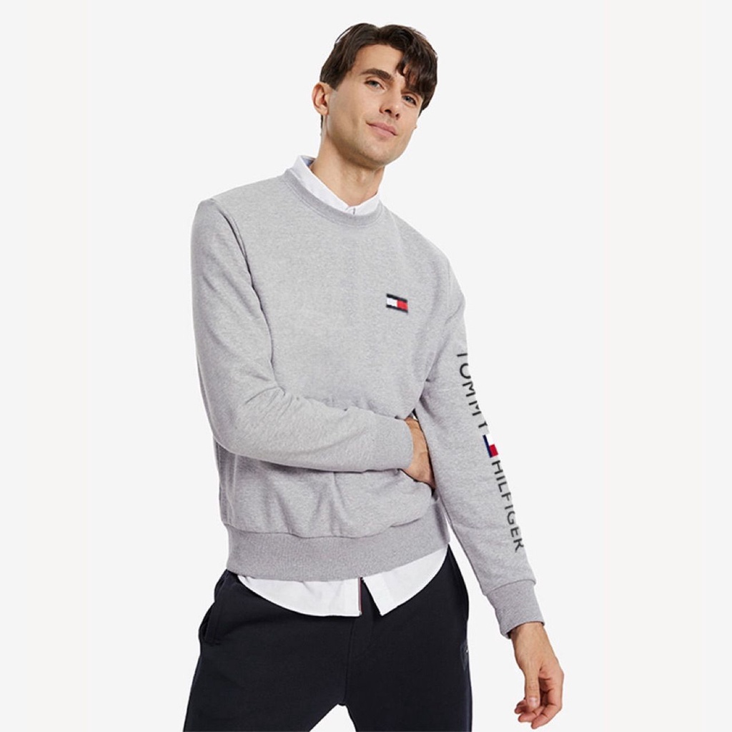 Áo Sweater cotton Dáng Rộng In logo Tommy Và logo Thời Trang Mới Dễ Phối Đồ Cho Nam Và Nữ