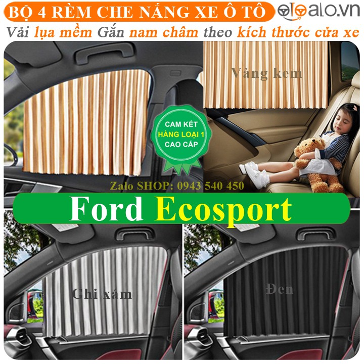 Rèm che nắng xe Ford Ecosport Vải Lụa Cao Cấp Gắn Nam Châm Keo 3M - OTOALO