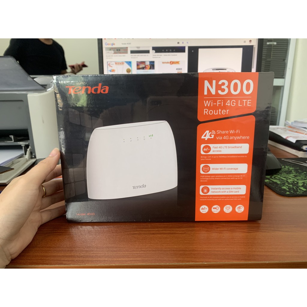 Bộ phát wifi Tenda dùng Sim 4G LTE N300 4G03 - Hàng chính hãng