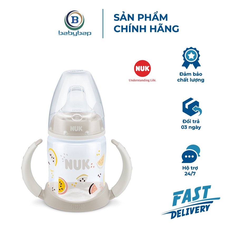 Bình Tập Uống NUK PP 150ml Đầu Hút Silicone Y Tế Mềm, Độ Bền Tốt