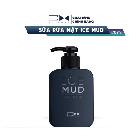 Sữa Rửa Mặt Cho Nam Ice Mud BLUEMAN Ngăn Ngừa Mụn Làm Sáng Da 170ml [CHÍNH HÃNG]