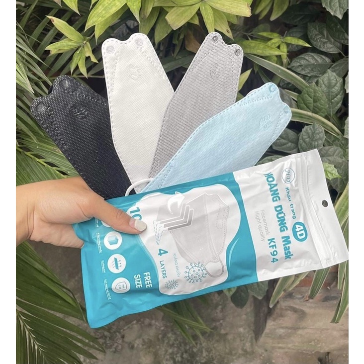 KHẨU TRANG HOÀNG DŨNG KF94- MÀU ĐEN - TRẮNG - XÁM - XANH _ Khẩu trang 4D Hoàng Dũng KF94 Mask