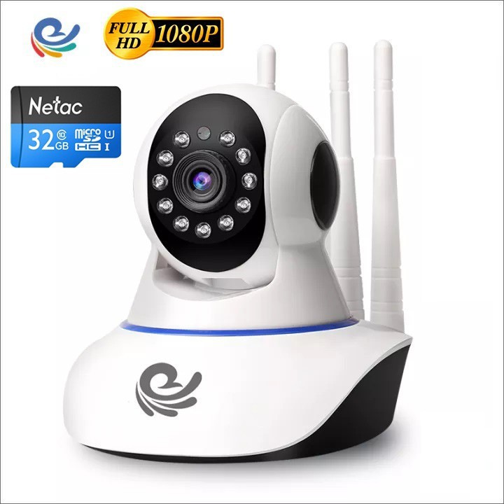 [Kèm thẻ nhớ 32G] Camera Wifi 3 Râu CARECAM xoay 360 độ 2.0MPX Full HD1080P, chuyển động theo người, đàm thoại 2 chiều