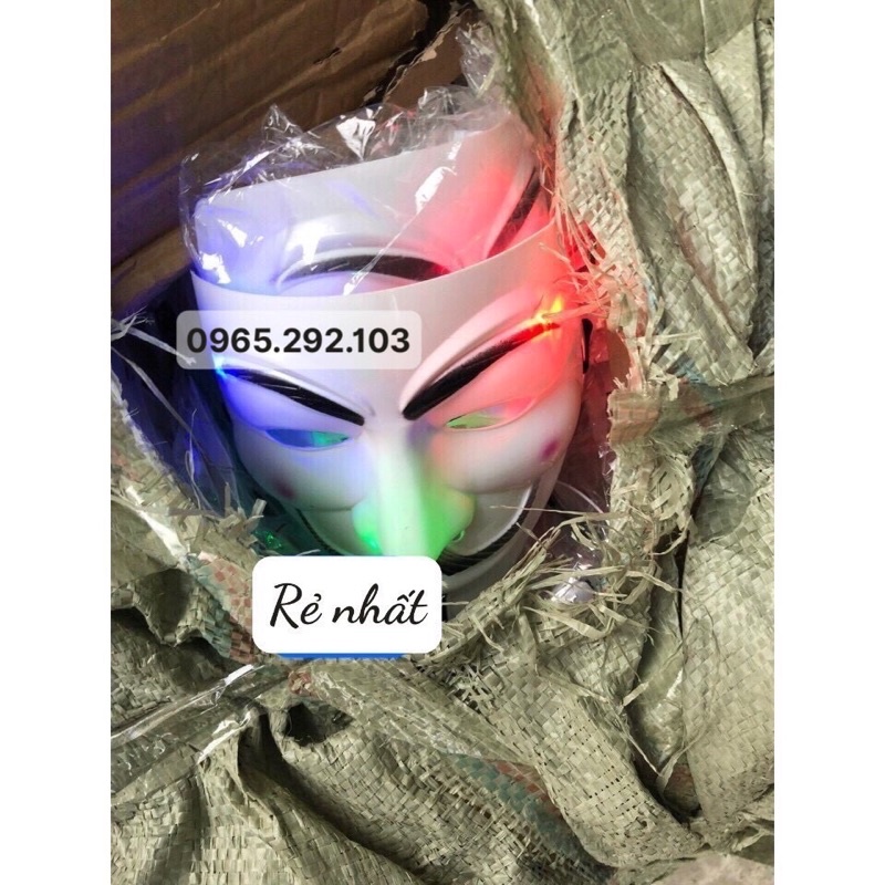 Mặt Nạ Hacker Trắng Có Đèn Phát Sáng Loại Dầy Đẹp