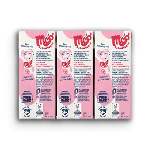 [SenXanh Emart] Sữa Devondale Dâu Giàu Canxi 200ml - Devondale Moo - Sữa Úc Tươi Nhập Khẩu