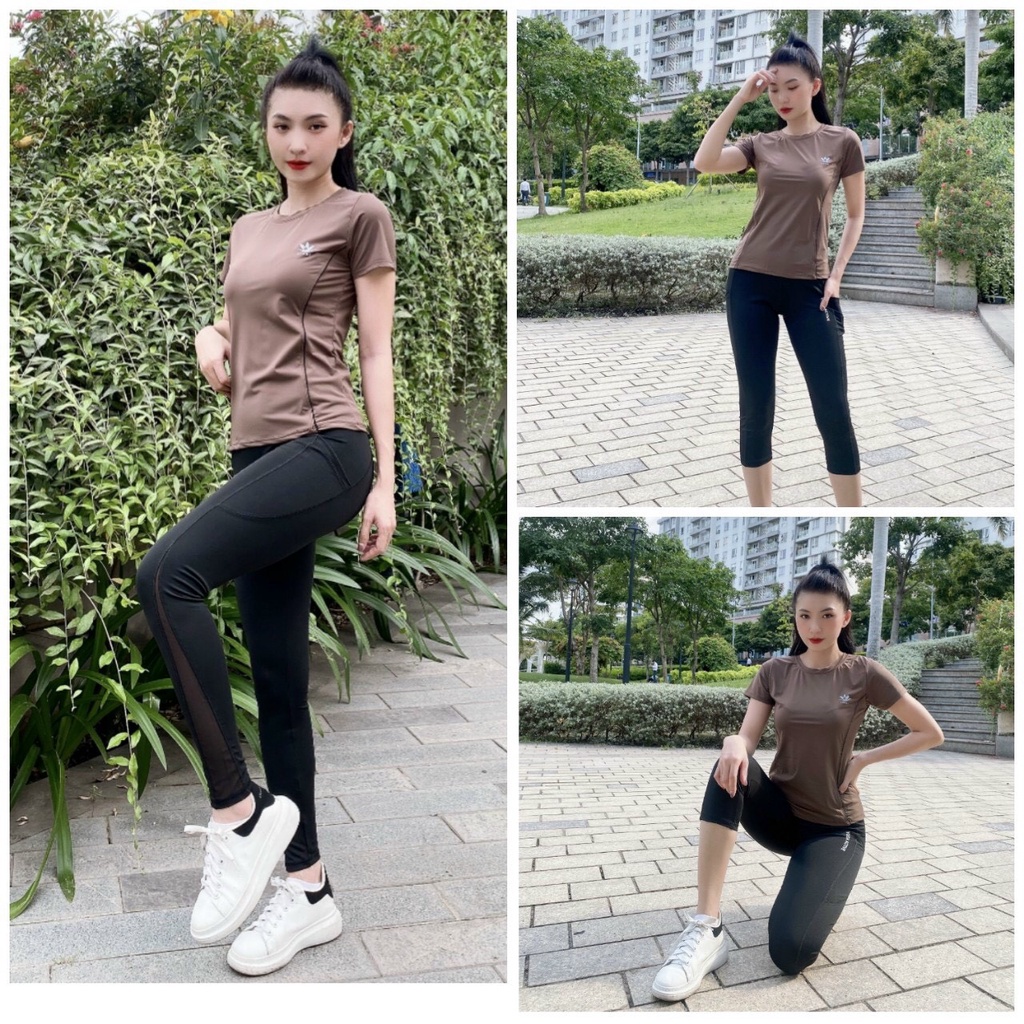 Áo tập gym yoga nữ áo thể thao nữ vải cao cấp thấm hút mồ hôi co giãn (Áo cộc tay dài )