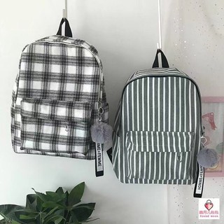 balo học sinh,sinh viên phong cách tươi mới ,kẻ caro đường viền nghệ thuật cặp sách nữ phiên bản hàn quốc