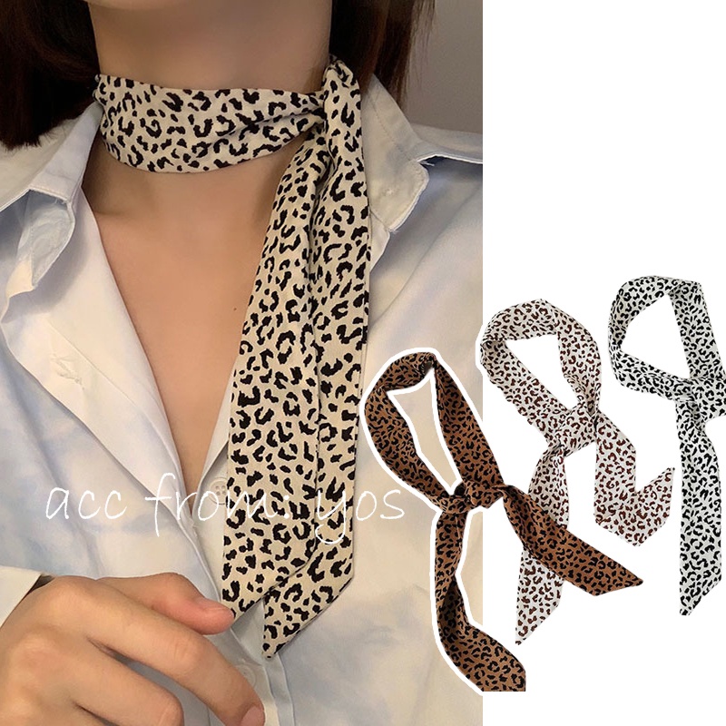 Khăn lụa buộc tóc họa tiết da beo sang chảnh HOT TREND