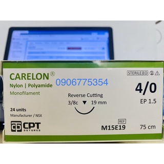 Chỉ phẩu thuật cpt carelon nylon số 4/0 m15e19