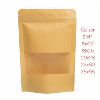 Sỉ 1kg túi zip giấy krat có cửa sổ đủ size