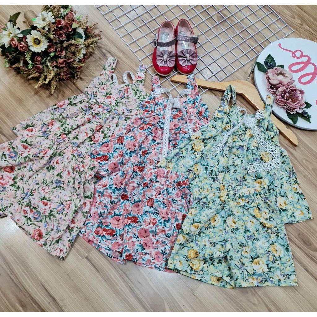 [SIZE NHÍ+ ĐẠI] SÉT BỘ LỤA BÔNG MỀM PHỐI REN BÉ GÁI