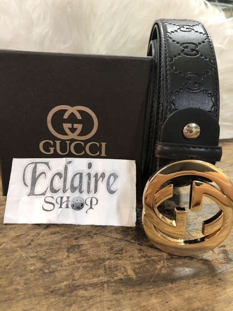 Thắt Lưng Da Họa Tiết Gucci Phối Khóa Thời Trang Cho Nữ