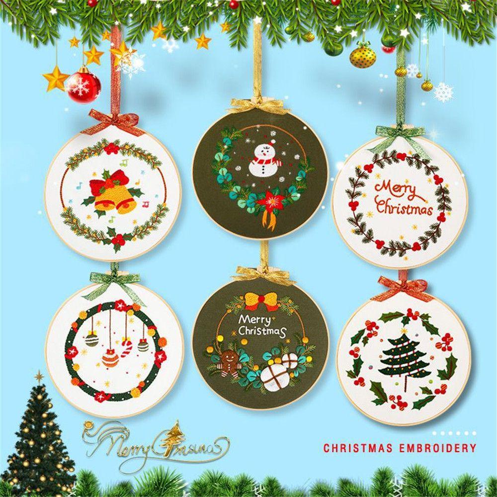 Bộ Tranh Thêu Thủ Công Hình Ông Già Noel Tuần Lộc Giáng Sinh Trang Trí Tường Cho Người Mới Bắt Đầu