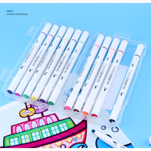 [Nowship] Hộp BÚT LÔNG MÀU Baoke MP2923 Brush Marker Vẽ Tô Màu Hai Đầu - 12, 18, 24, 36, 48Màu