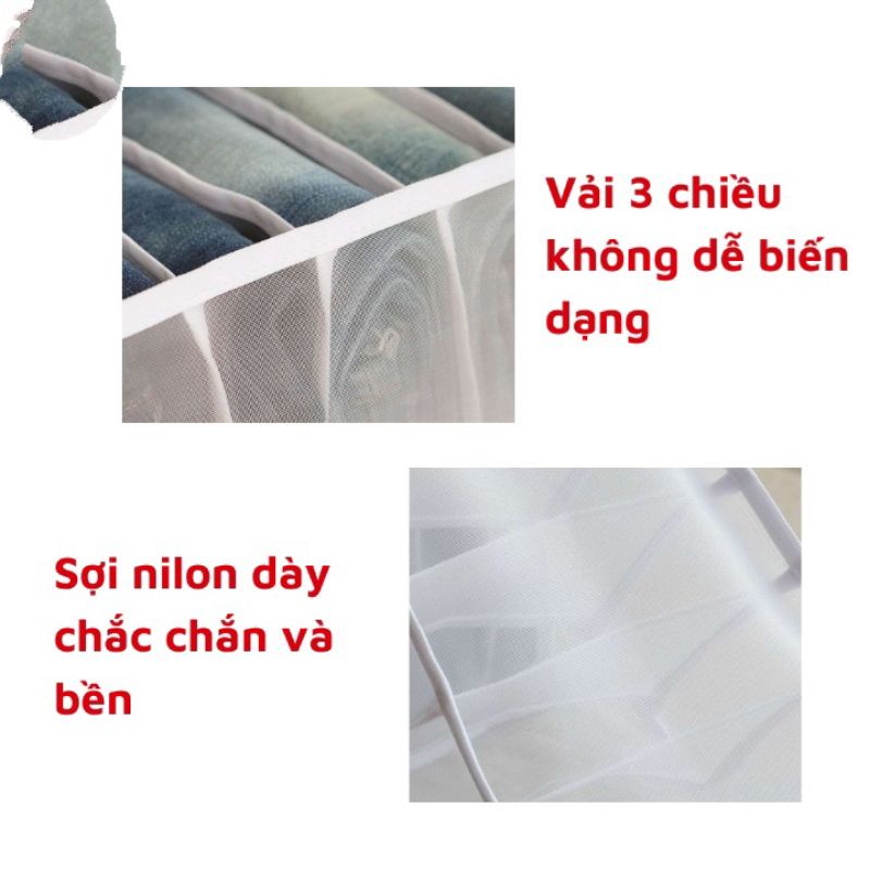 Khay túi vải size to đựng quần áo Khay đựng quần jean 7 ngăn  Túi sắp xếp quần áo cho tủ áo gọn gàng tiện lợi