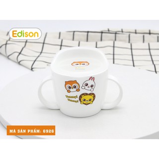 Cốc Tập Uống Bằng Nhựa Edison Màu Trắng, Có Nắp Đậy