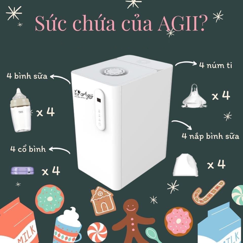 Máy rửa bình sữa thông minh Agii 02 ( rửa - tiệt trùng - sấy khô) - Bảo hành chính hãng