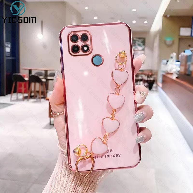 Ốp Điện Thoại Bảo Vệ Camera Kèm Dây Đeo Cổ Tay Sang Trọng Cho Realme C31 C35 C21Y C25Y C25 C21 C20 C17 C15 C11 2021 C12