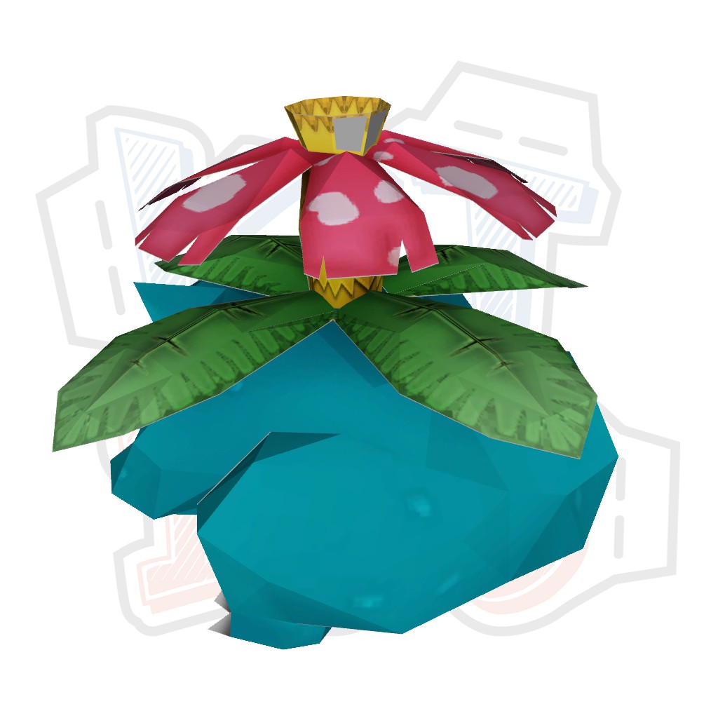 Mô hình giấy Anime Game Pokemon Venusaur