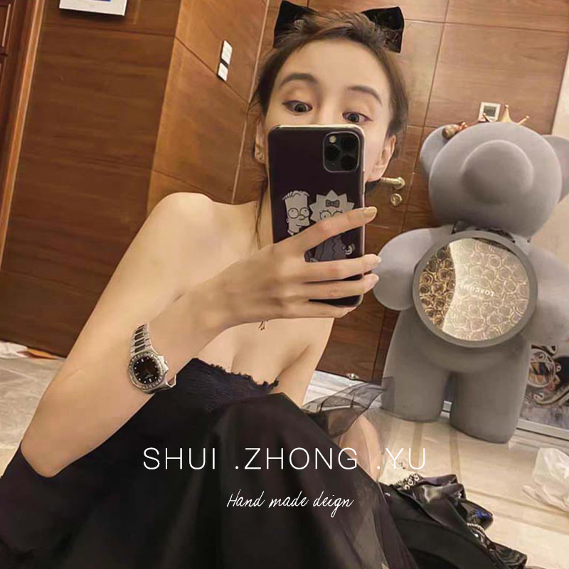 Dây buộc tóc/ kẹp tóc kiểu nơ màu đen thời trang độc đáo