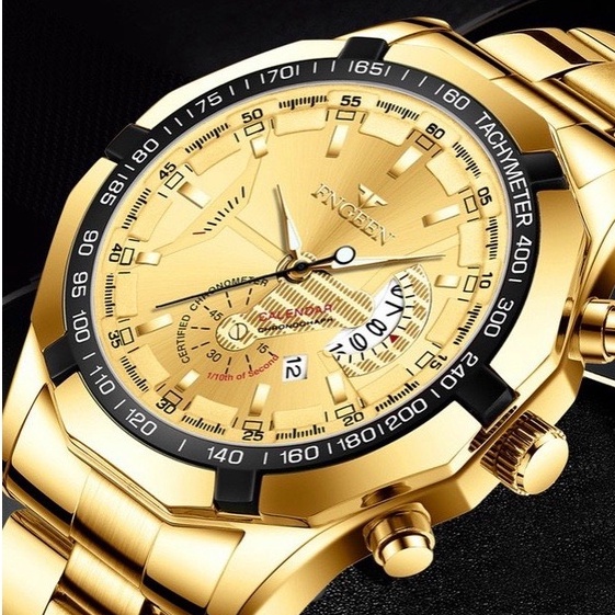 Đồng Hồ Nam FNGEEN 001 Dây Kim Loại Không Gỉ Size 44mm Có Lịch Ngày - Sở Hữu Thiết kế Sang Trọng