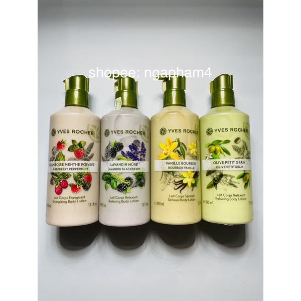 Dưỡng thể Yves Rocher Oliu & Tinh dầu lá chanh 390ml