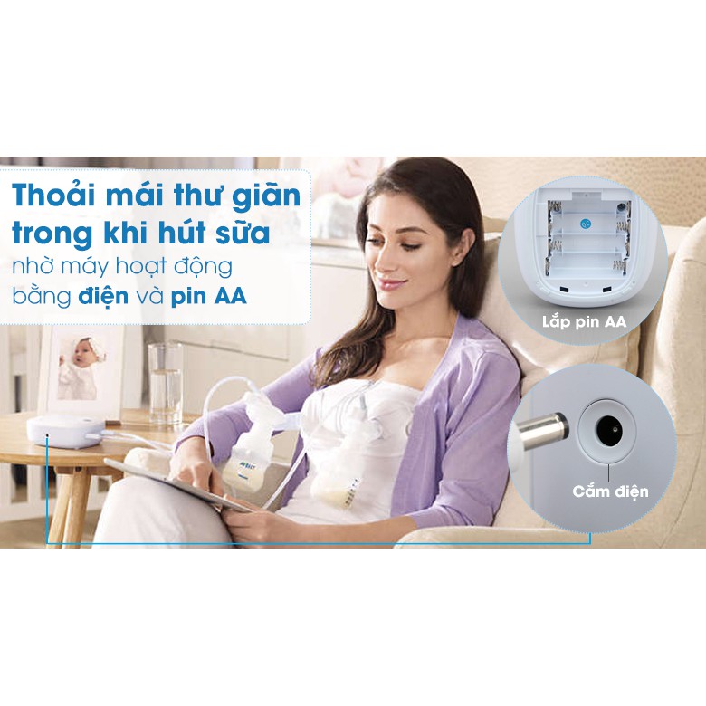 Máy hút sữa điện đôi Philips Avent Natural SCF303.01