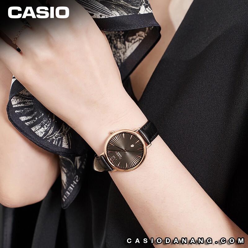 Đồng hồ nữ dây da Casio Sheen chính hãng Anh Khuê SHE-4534PGL-1AUDF