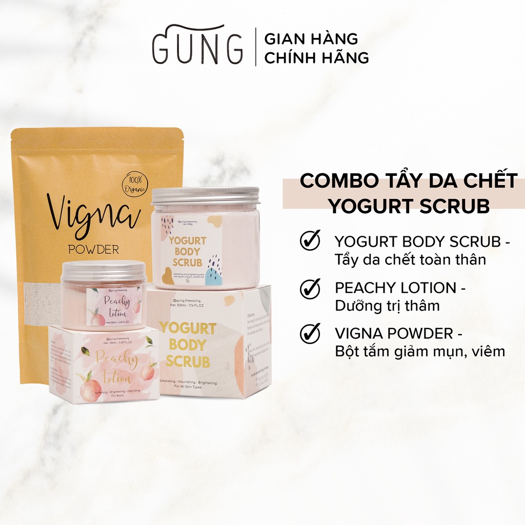 COMBO DƯỠNG TRẮNG. GIẢM THÂM YOGURT SCRUB