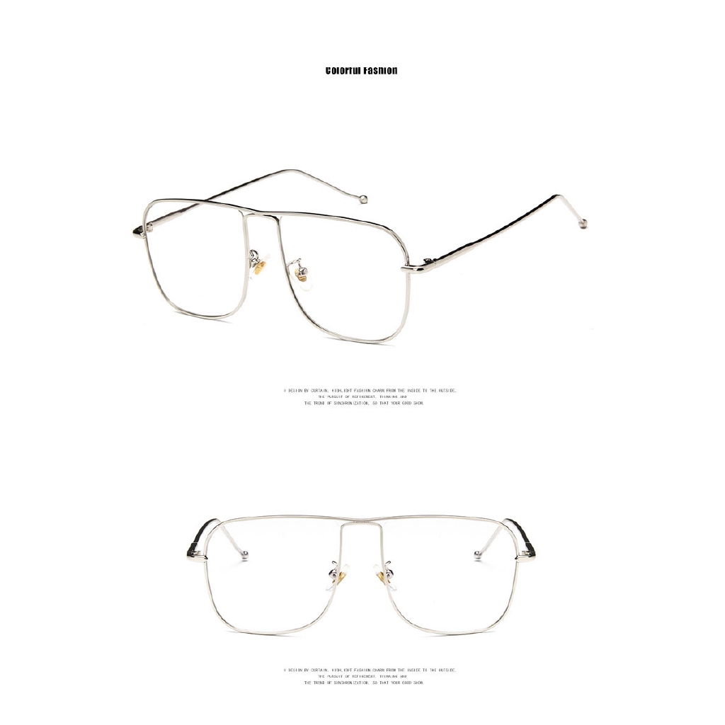 Kính mát gọng vuông cỡ lớn làm bằng kim loại phong cách thời trang Hàn Quốc dành cho nam/ nữ | BigBuy360 - bigbuy360.vn