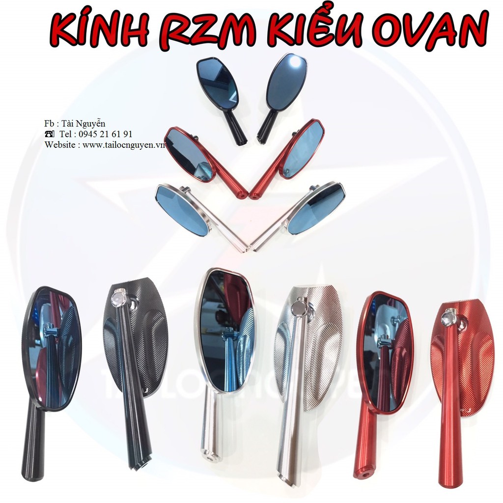 KÍNH RZM CNC MẪU OVAN GẮN XE MÁY