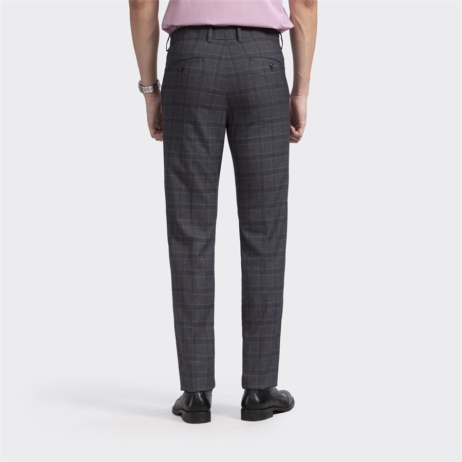 Quần âu tây nam Aristino ATR01502 Kẻ Caro 2 màu Xám và Xanh Tím Than dáng Slim Fit Ôm Nhẹ vải Polyester mềm mại