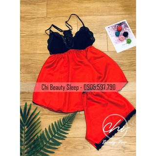 Váy Ngủ Phi lụa Sexy gợi cảm mẫu 9 Yếm lưng - Chi Beauty Sleep