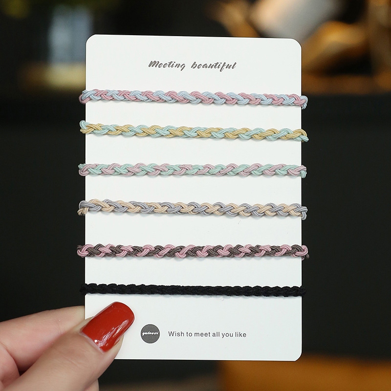 Dây cột tóc dệt thủ công phong cách Hàn Quốc INS đầy màu sắc cổ điển cho nữ