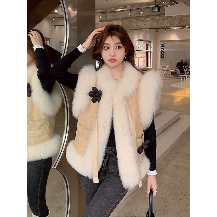 Áo Khoác Lông Cáo Không Tay Thời Trang Mùa Đông Mới 2022 Dành Cho Nữ