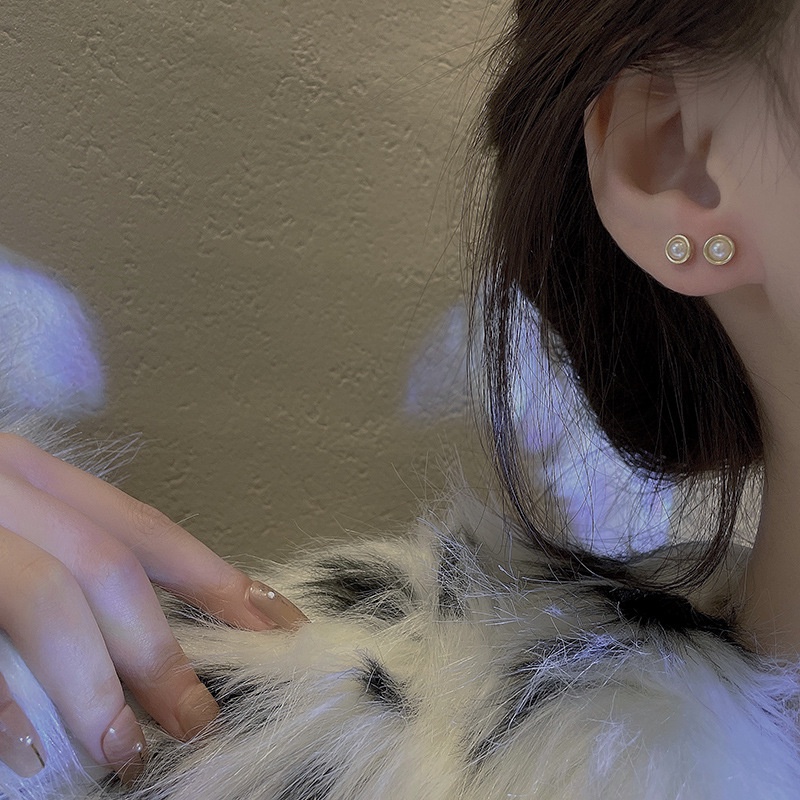 Bộ Khuyên Tai Nhỏ Bằng Kim Loại Đính Ngọc Trai Phong Cách Mới 2022 Cho Nữ