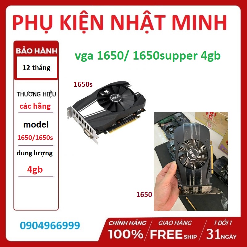 card màn hình VGA 1660ti / 1650SUPER / 1650 4GB các hãng gigabyte/ msi/ asus hàng siêu lướt 98% BH hãng trên 12 tháng