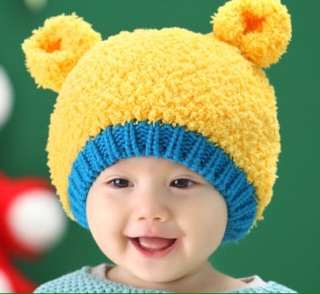 Mũ len em bé kèm khăn cổ