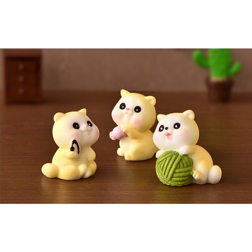 Mô Hình Trang Trí Ô Tô Bàn Làm Việc Phòng Khách - Phụ Kiện Trang Trí Taplo Xe Hơi Bộ Chú Mèo Cực Yêu