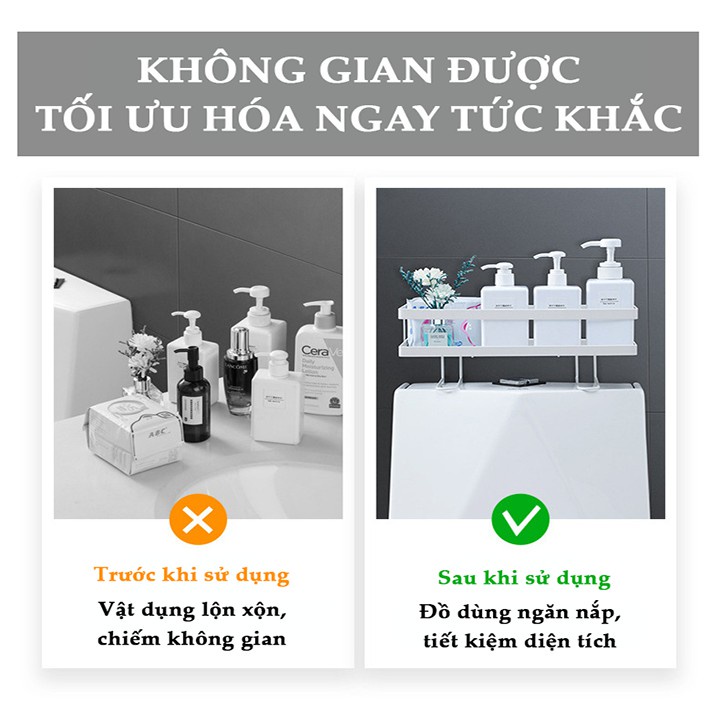 Kệ sắt dán để đồ gọn gàng, sạch đẹp, tiện lợi trên nắp Bồn Cầu, sale tưng bừng