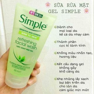 Sữa Rửa Mặt simple Chính Hãng.