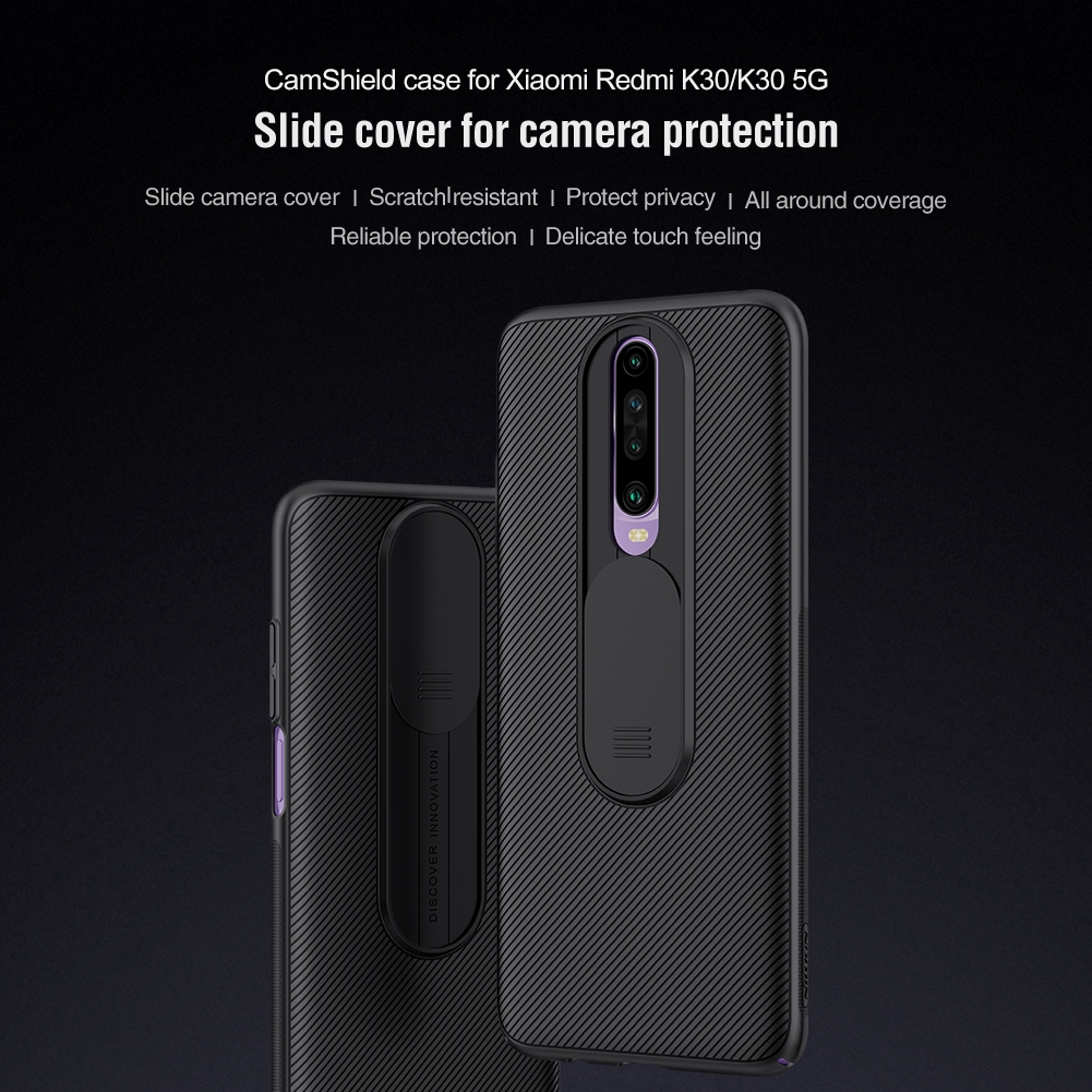 Ốp điện thoại NILLKIN mặt kính vân nhám có trượt bảo vệ camera cho Xiaomi POCO X3 NFC/Redmi K30 5G/Poco X2