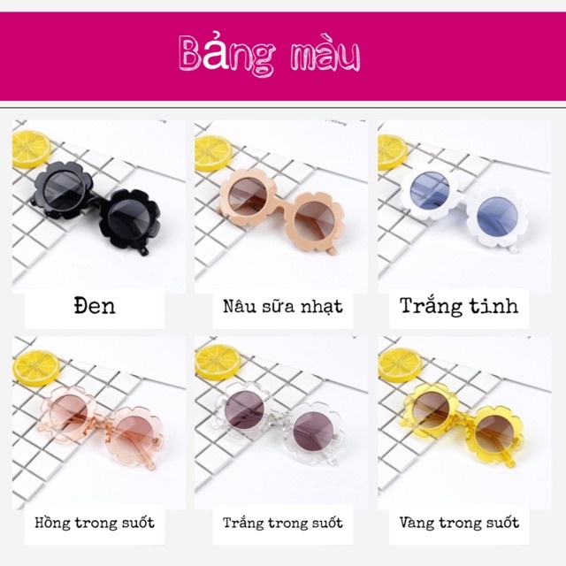 [TẶNG HỘP] Kính trẻ em UV400 hình bông hoa cao cấp
