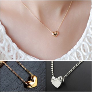 Dây Chuyền Mạ Vàng / Bạc Mặt Hình Trái Tim Nhỏ Xinh Xắn Thời Trang